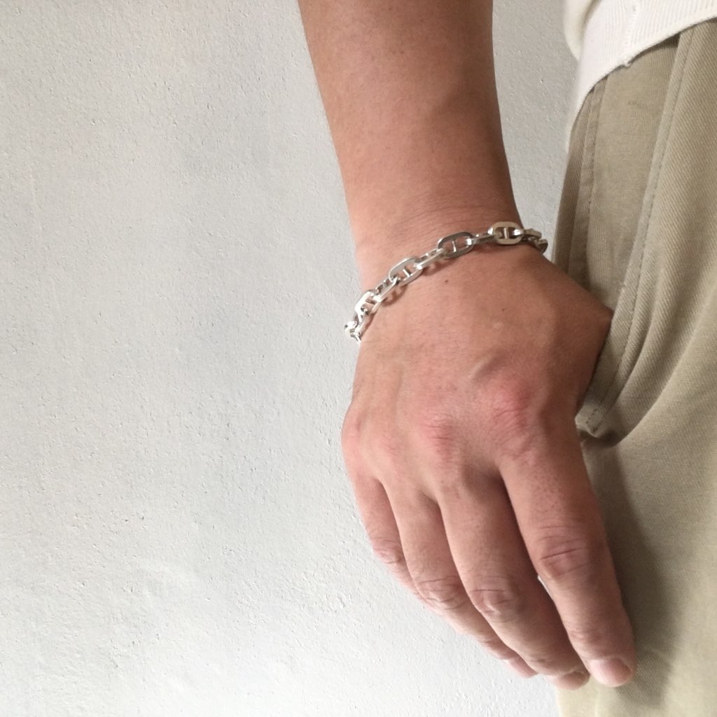 vintage silver 925 ブレスレット　フランス製 フランス アンティークシルバー スタッズチェーンブレスレット