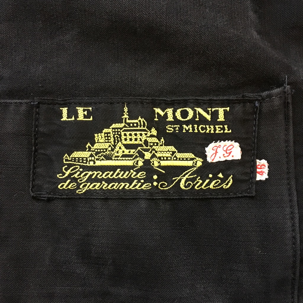 FRENCH VINTAGE 1940's LE MONT ST MICHEL ”Black moleskine jacket ...
